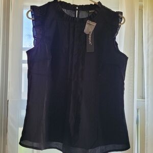 Allegra K Black Sleeveless Blouse